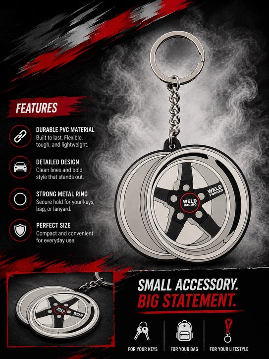 Weld Forged Wheel Keychain